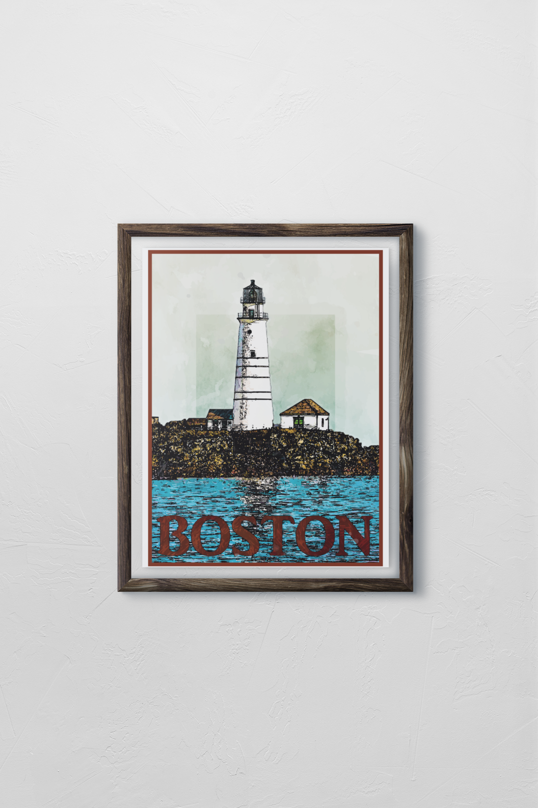 Boston Light Travel Poster