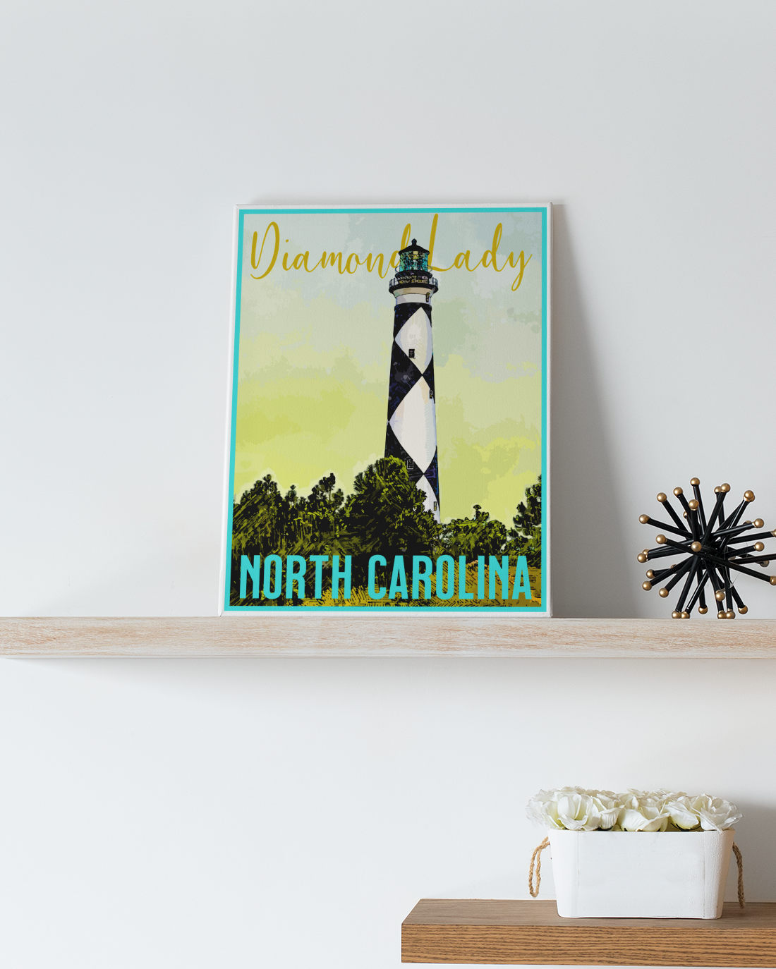Diamond Lady Lighthouse Travel Poster