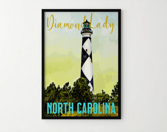 Diamond Lady Lighthouse Travel Poster