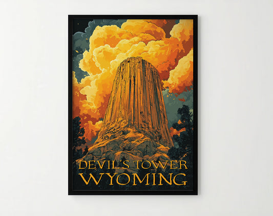Devil's Tower Travel Poster