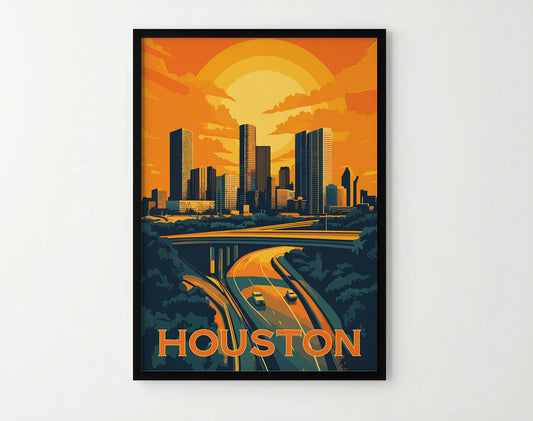 Houston Travel Poster