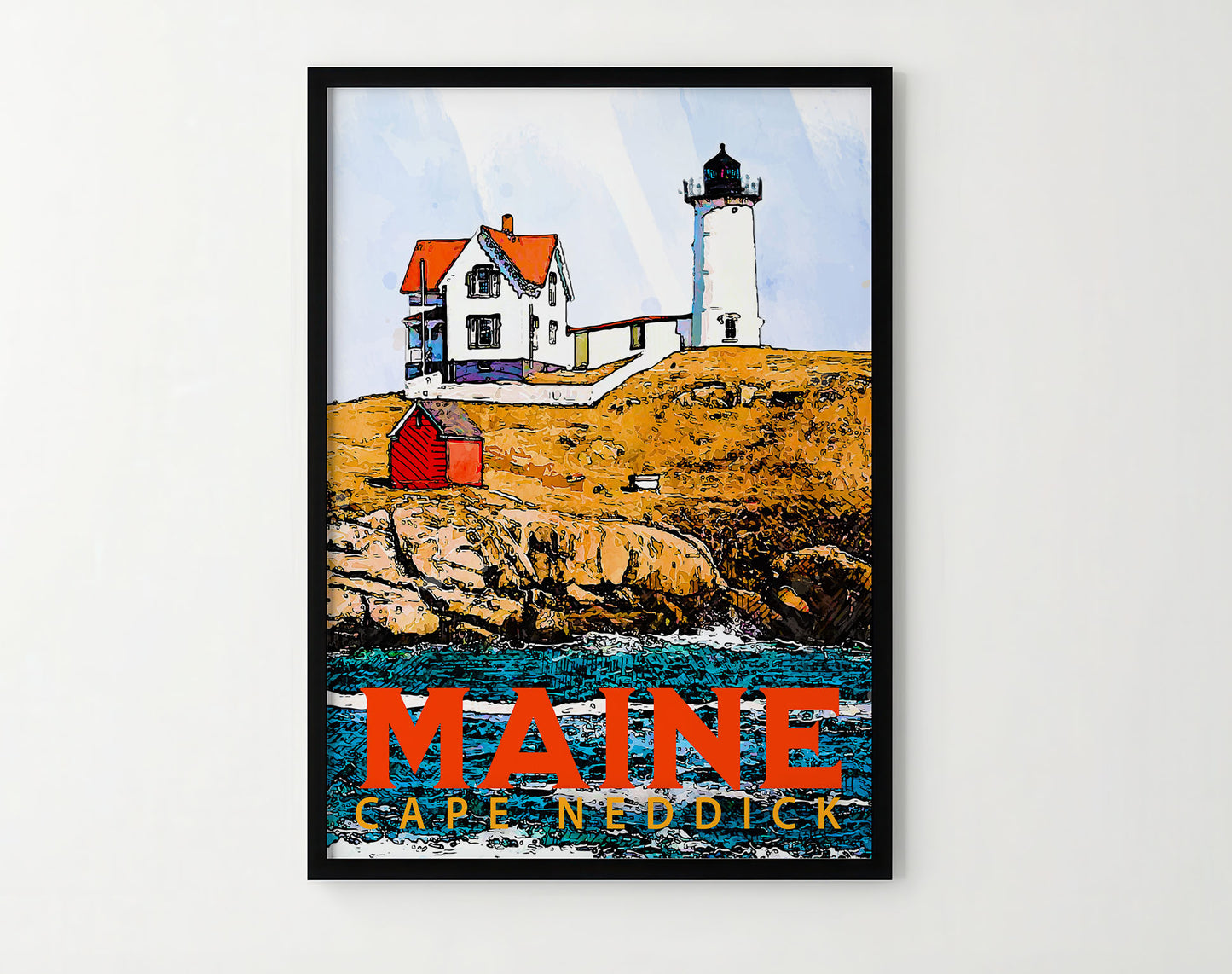 Cape Neddick, Maine Travel Poster