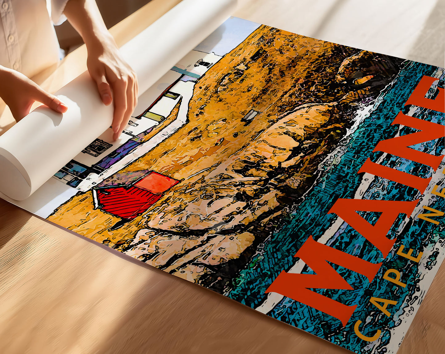 Cape Neddick, Maine Travel Poster