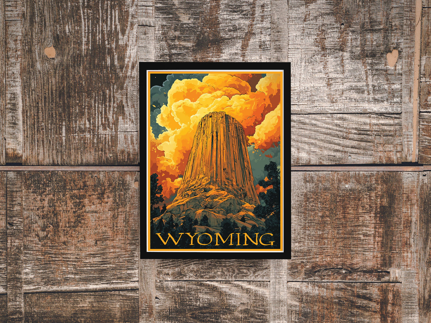 Devil's Tower Travel Poster