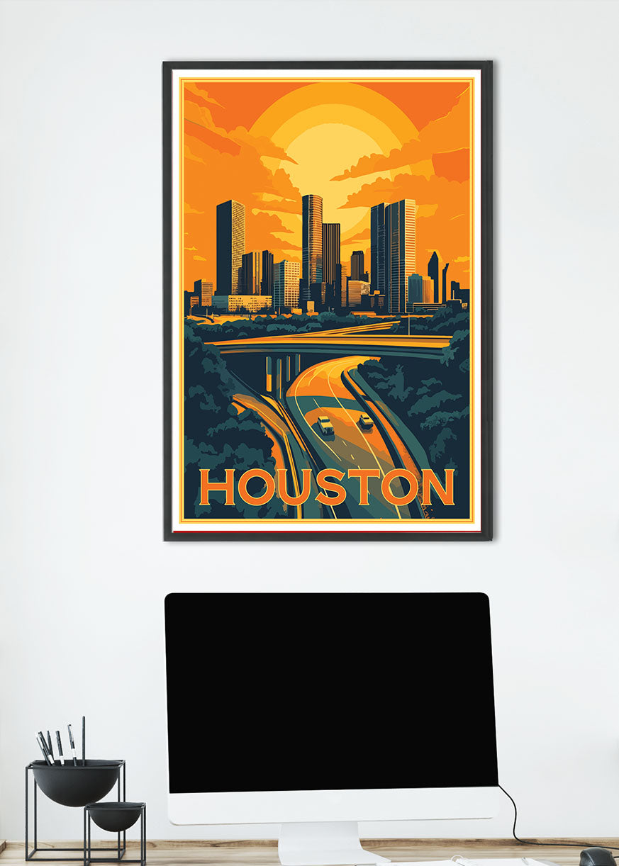Houston Travel Poster