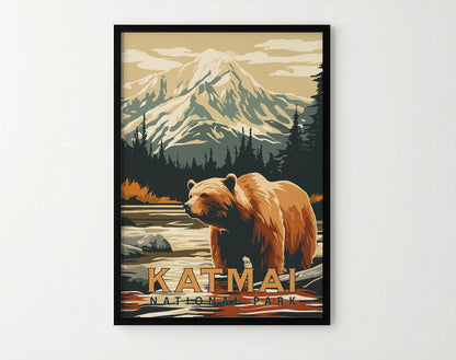 Katmai National Park Travel Poster