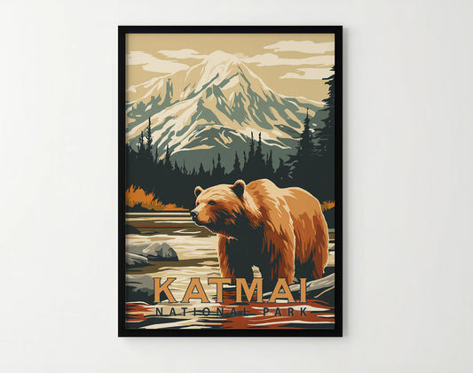 Katmai National Park Travel Poster