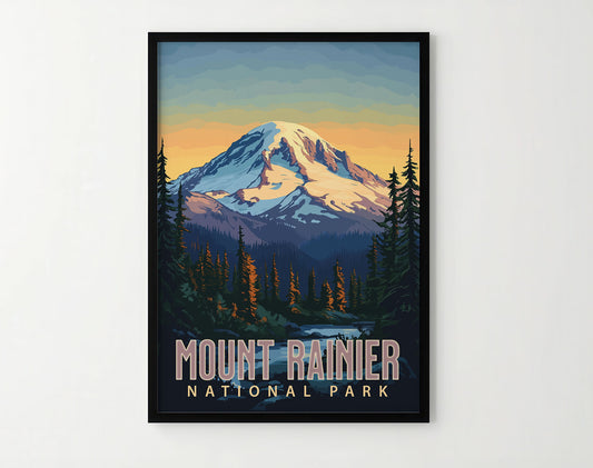 Mount Rainier National Park Travel Poster
