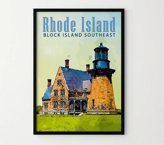 Block Island Southeast Lighthouse Travel Poster