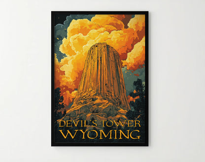 Devil's Tower Travel Poster