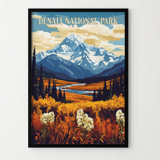 Denali National Park Travel Poster