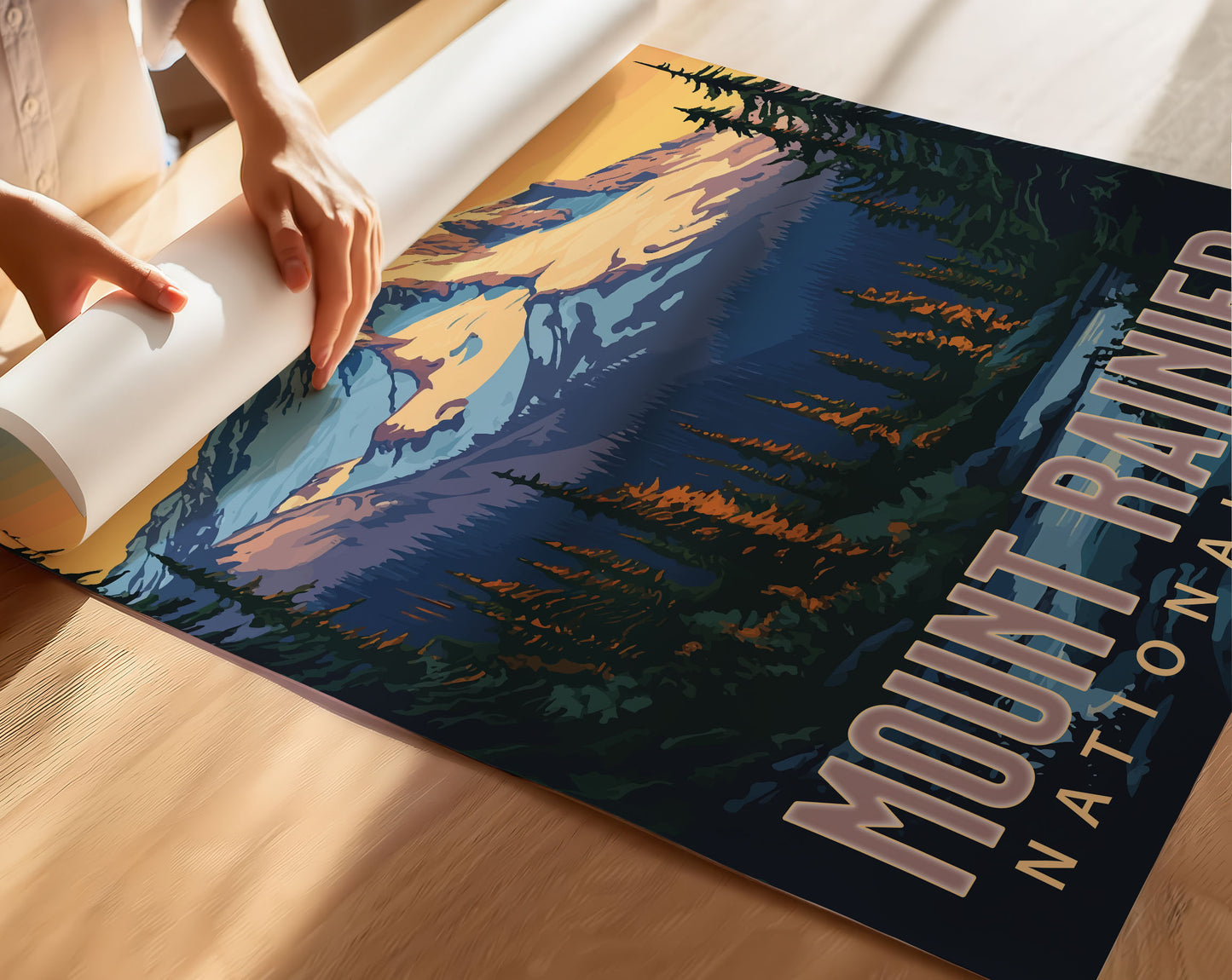 Mount Rainier National Park Travel Poster