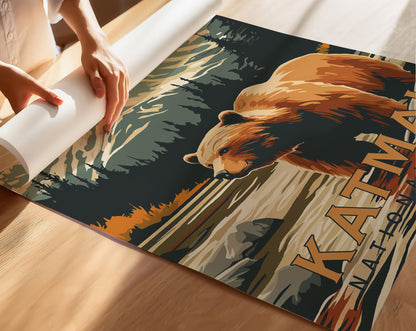 Katmai National Park Travel Poster