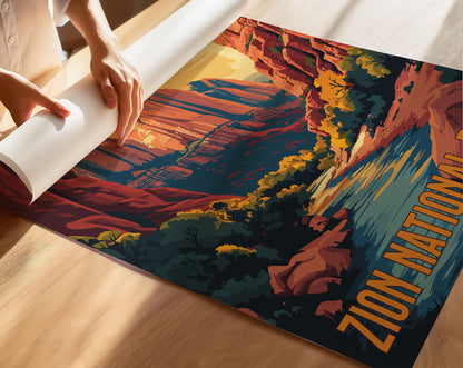 Zion National Park Travel Poster