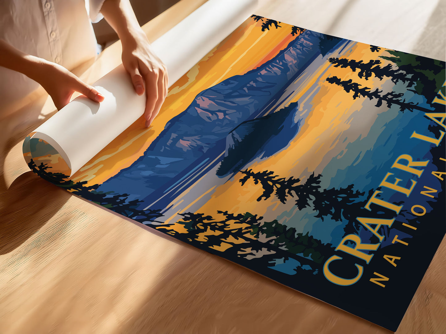 Crater Lake National Park Travel Poster
