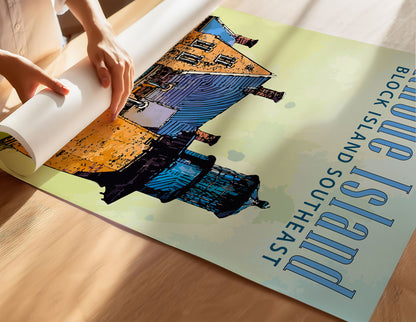 Block Island Southeast Lighthouse Travel Poster