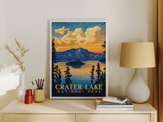 Crater Lake National Park Travel Poster