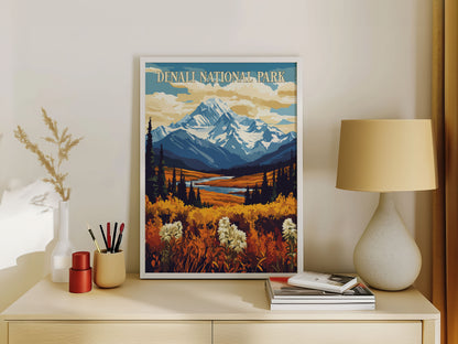 Denali National Park Travel Poster