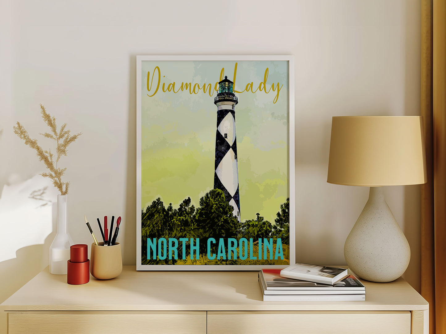 Diamond Lady Lighthouse Travel Poster