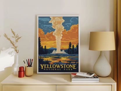 Yellowstone National Park Travel Poster