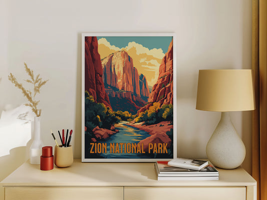 Zion National Park Travel Poster