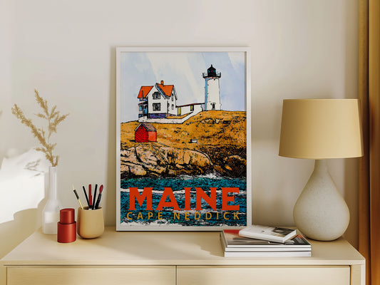 Cape Neddick, Maine Travel Poster