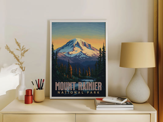 Mount Rainier National Park Travel Poster