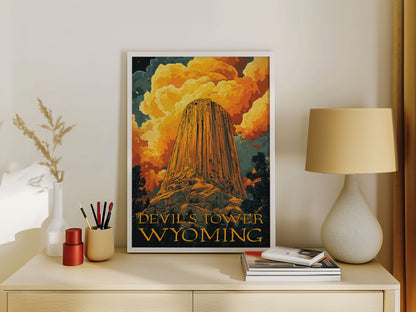 Devil's Tower Travel Poster