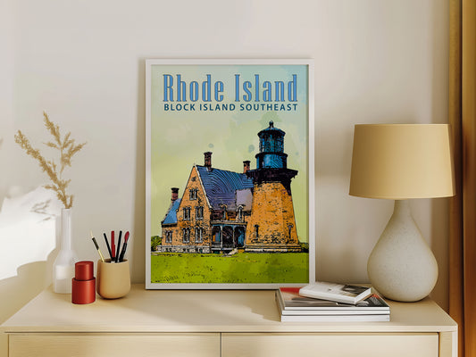 Block Island Southeast Lighthouse Travel Poster