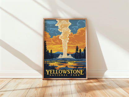 Yellowstone National Park Travel Poster