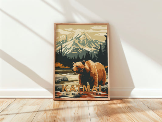 Katmai National Park Travel Poster