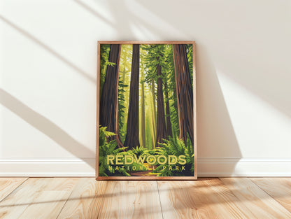 Redwoods National Park Travel Poster