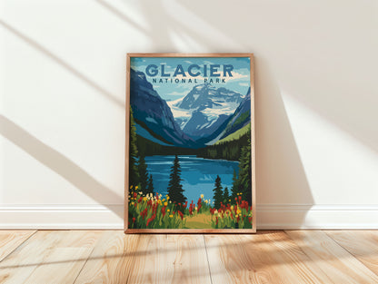 Glacier National Park Travel Poster