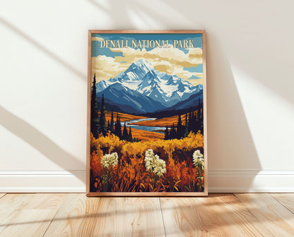 Denali National Park Travel Poster
